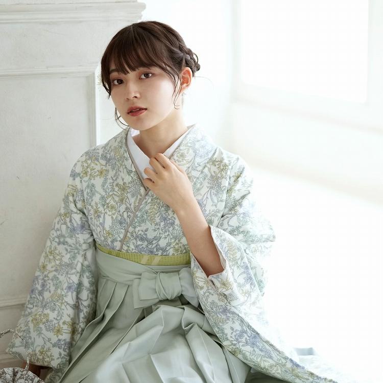 袴 レンタル 卒業式 2尺袖着物 17点セット utatane レトロモダン 系 袴