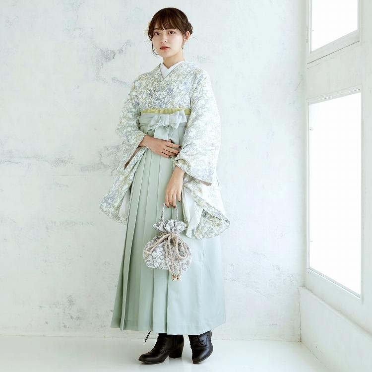 袴 レンタル 卒業式 2尺袖着物 17点セット utatane レトロモダン 系 袴