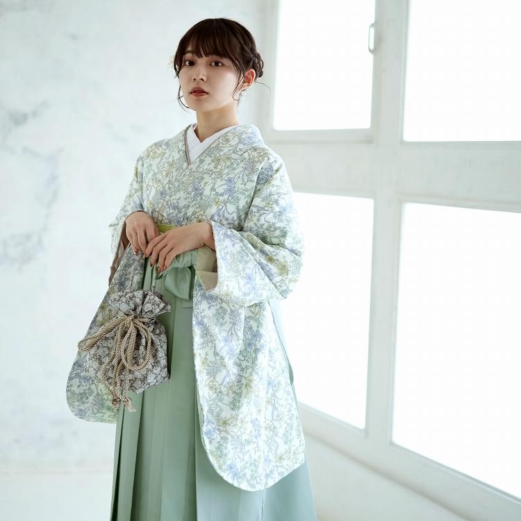 袴 レンタル 卒業式 2尺袖着物 17点セット utatane レトロモダン 系 袴