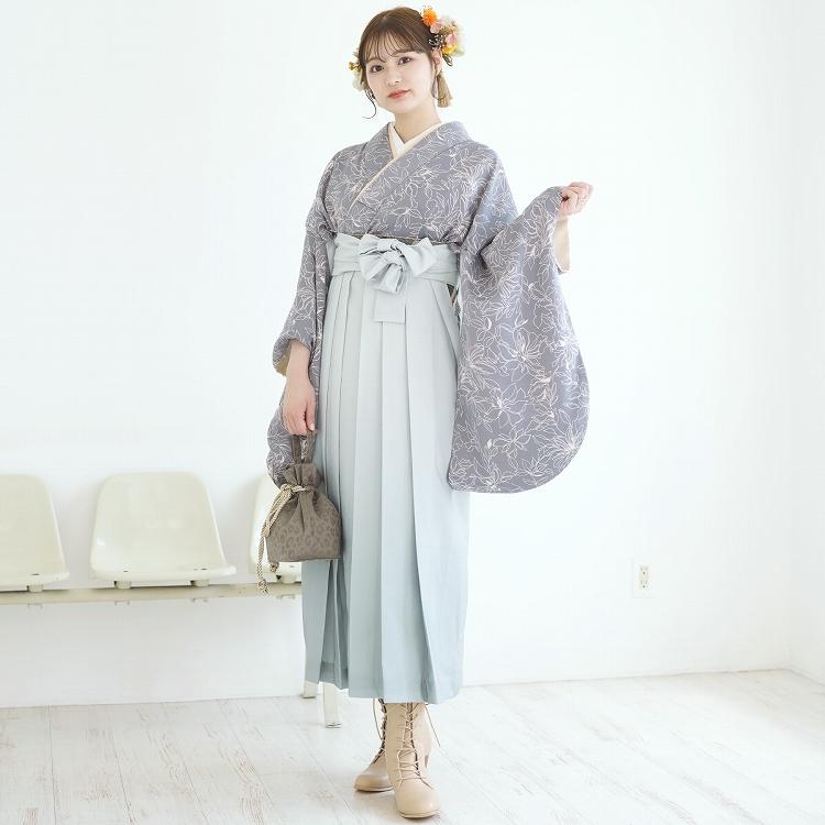 袴 レンタル 卒業式 2尺袖着物 17点セット utatane レトロモダン 系 袴