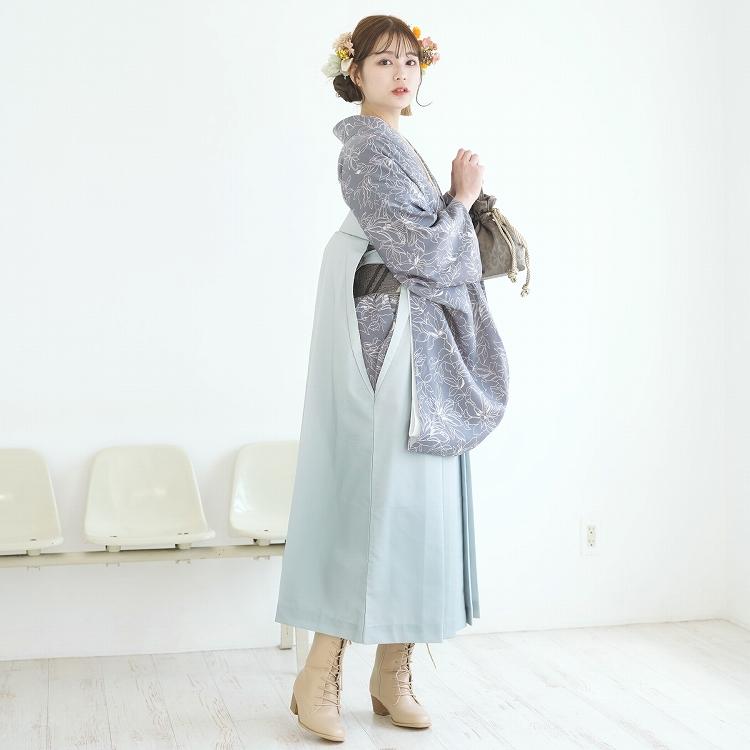 袴 レンタル 卒業式 2尺袖着物 17点セット utatane レトロモダン 系 袴