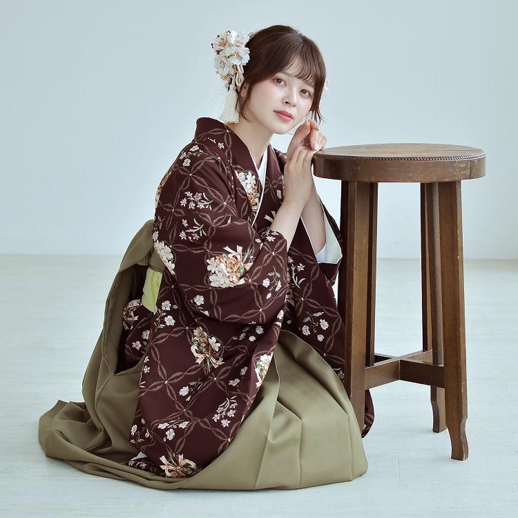 袴 レンタル 卒業式 袴 2尺袖着物 袴 17点セット kami shibai レトロ 