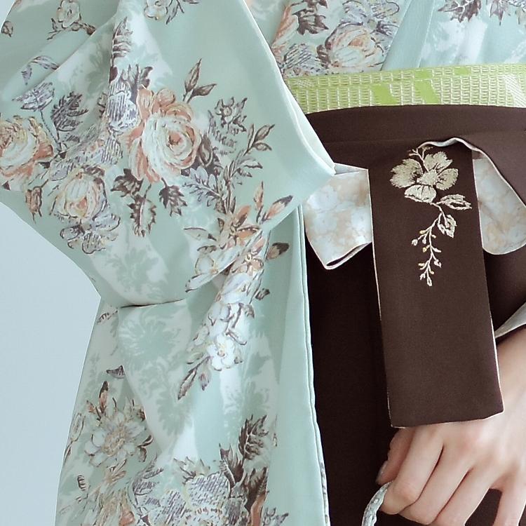 袴 レンタル 卒業式 2尺袖着物 17点セット kami shibai レトロ 袴