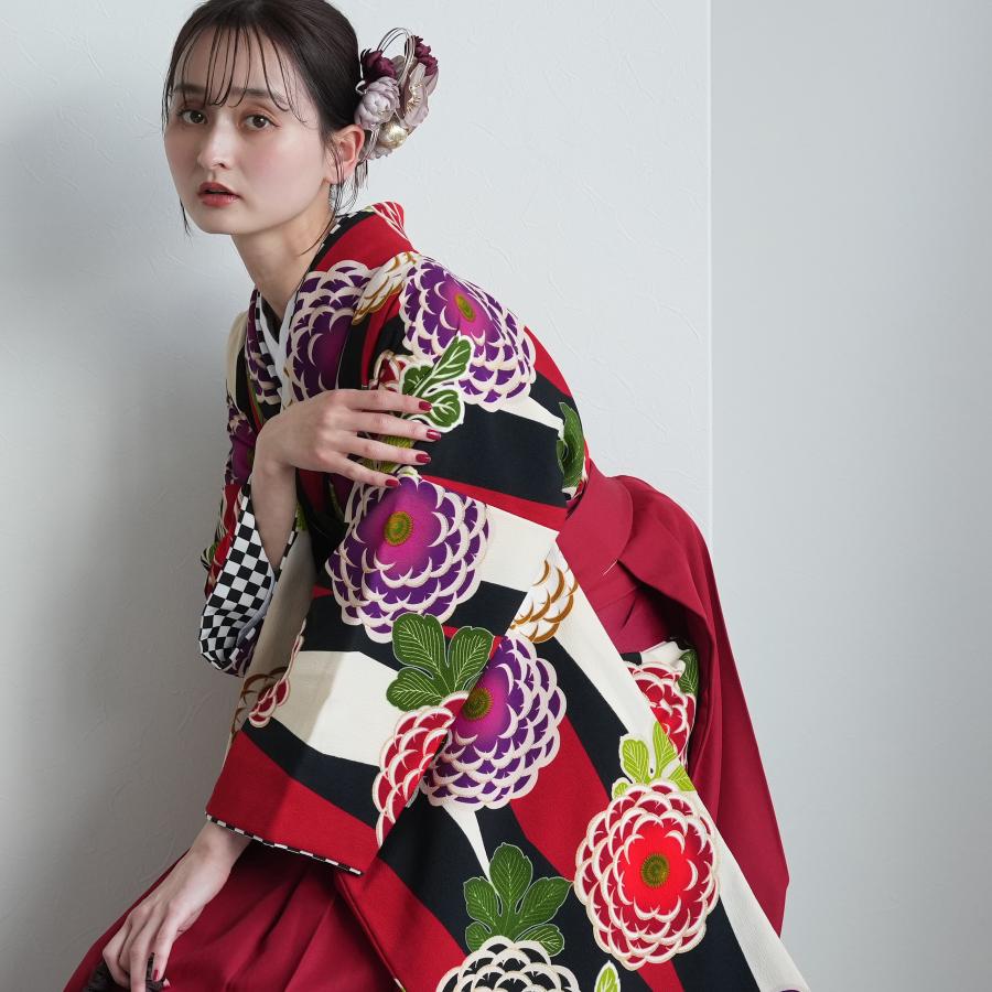 袴 レンタル 卒業式 2尺袖着物 17点セット レトロ 袴セット 卒業式