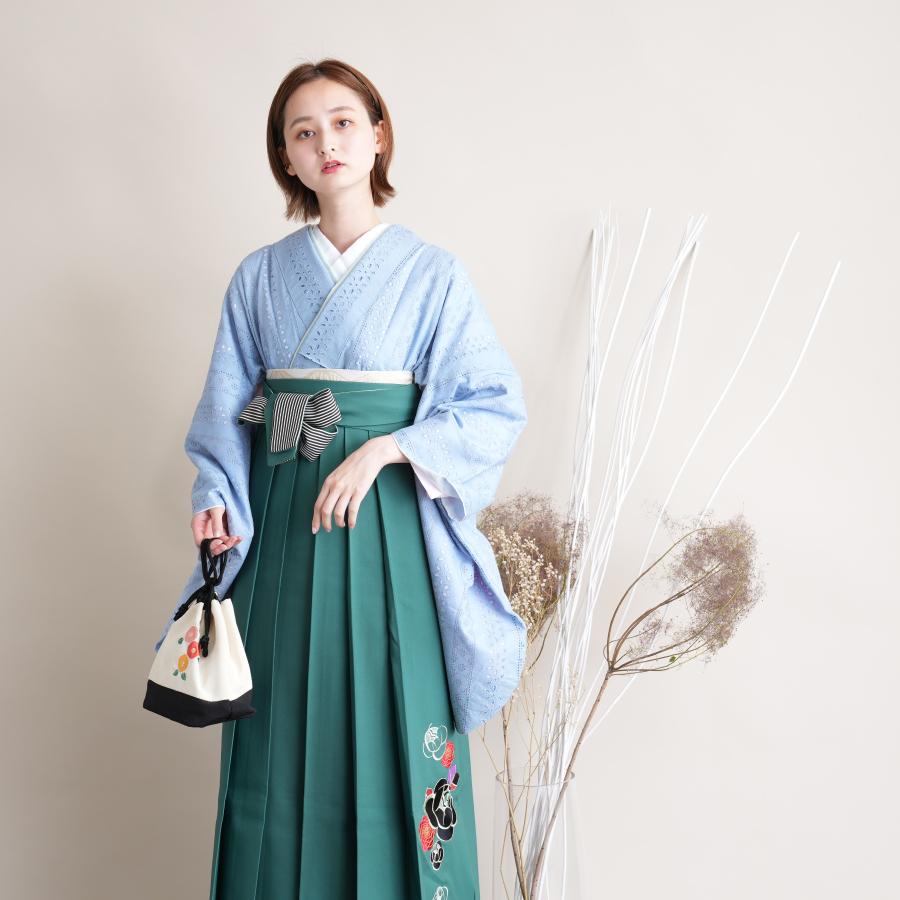 袴 レンタル 卒業式 2尺袖着物 17点セット レトロ モダン 袴セット  