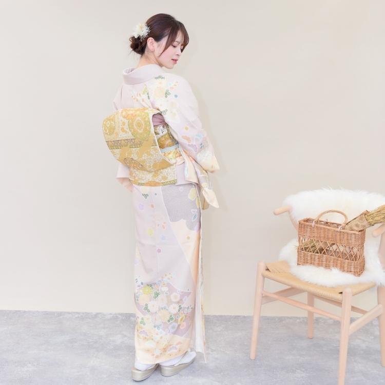 レッド系 ベージュ/柳に燕♡夏の☆訪問着 - 着物