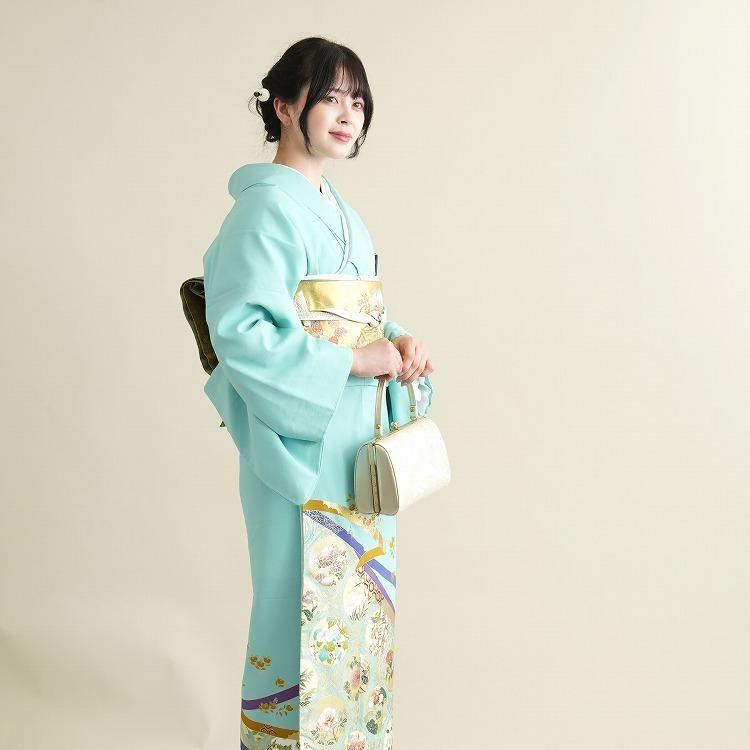 色留袖 レンタル おしゃれ 留袖 21点セット 着物 花 水色系