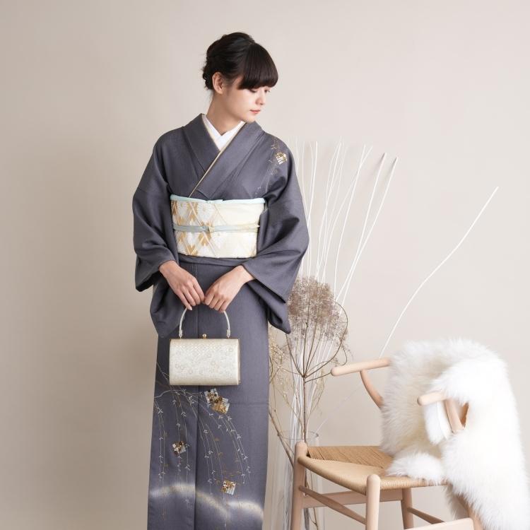 レンタル 付け下げ 20点セット 附下 着物 柳 グレー系 フォーマル 入学式 卒業式 お宮参り 七五三 パーティー ※2023年11月ご予約空きなし 着物 パーティー 草履