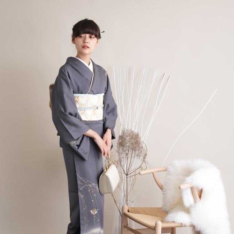 レンタル 付け下げ 20点セット 附下 着物 柳 グレー系 フォーマル 入学式 卒業式 お宮参り 七五三 パーティー ※2023年11月ご予約空きなし 着物 パーティー 草履