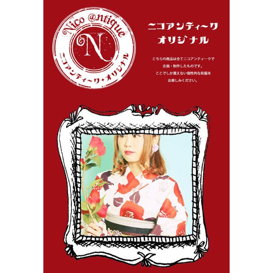 浴衣３点セットニコアンティーク 椿にお昼寝ネコ 11 24 31 057n1 浴衣通販 Utatane 通販 Yahoo ショッピング