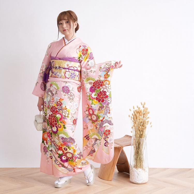 レンタル 振袖 成人式 女性 振袖セット 結婚式 振袖 袋帯 大正浪漫 振袖点セット 正絹 アンティーク 絵羽 ピンク 帯が変更になる場合がございます Khabarbani Com