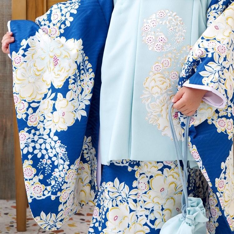 レンタル 七五三 3歳 セット 古典柄 レトロ アンティーク系 花柄 レンタル 七五三 3歳 セット 古典柄 レトロ アンティーク系 花柄