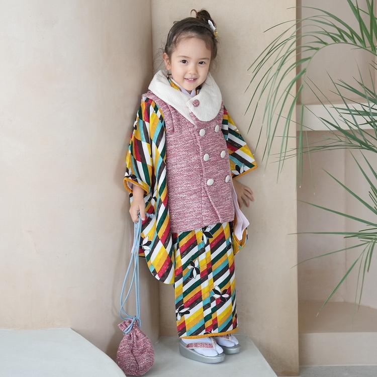 レンタル 七五三 被布セット 3才 3歳 三歳 モダンアンテナ Modern Antenna ブランド 祝着 女の子 被布 フルセット レトロ モダン かわいい 目立つ 個性的 浴衣通販 Utatane 通販 Yahoo ショッピング