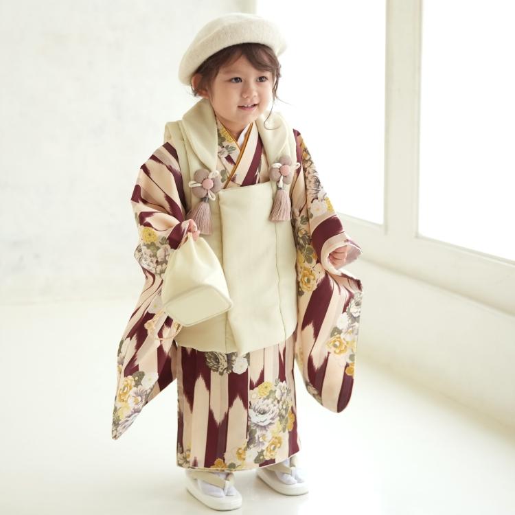 レンタル 七五三 3歳 女の子 七五三セット ニコアンティーク レトロ 花 