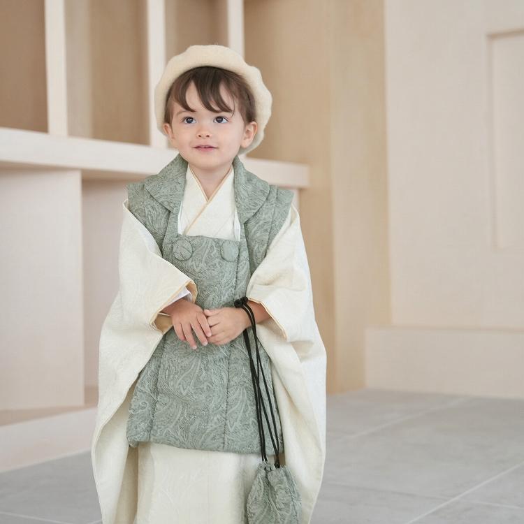 レンタル 七五三 3歳 男の子 七五三セット utatane レトロ ジャガード 