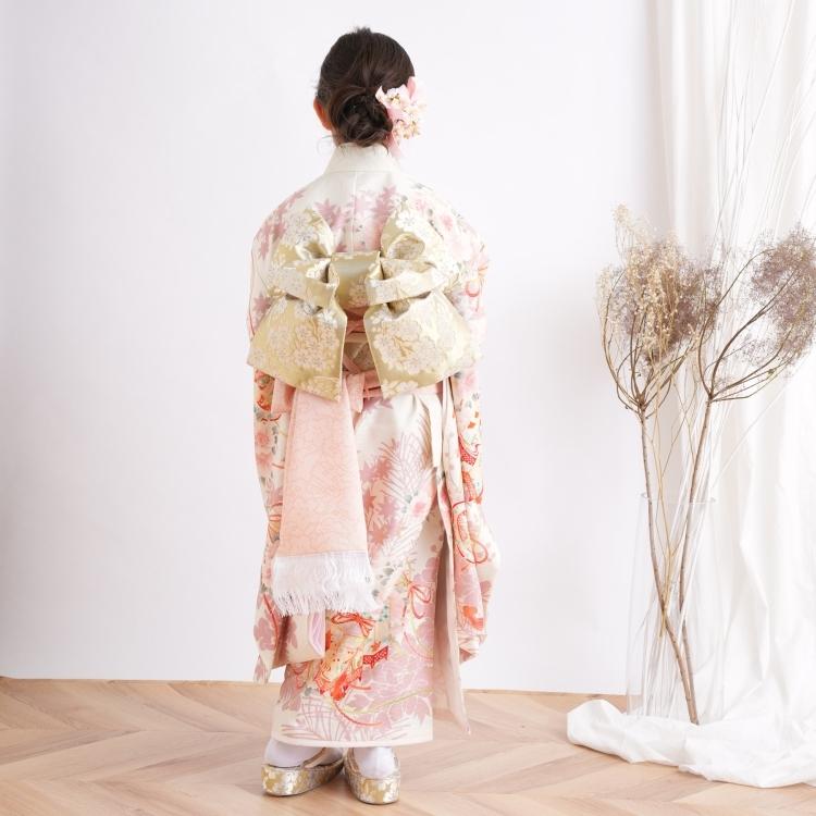 レンタル 七五三 着物 7歳 セット 華徒然 レトロ モダン 花 ピンク系