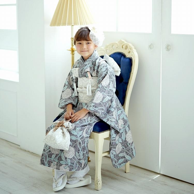 納得できる割引 グレー系 花 7歳 七五三 アンティーク系 レトロ 古典柄 ひよこ商店 七五三セット レンタル 女の子 7歳 七五三 キッズ ジュニア ベビー 子ども服 Www Solidarite Numerique Fr