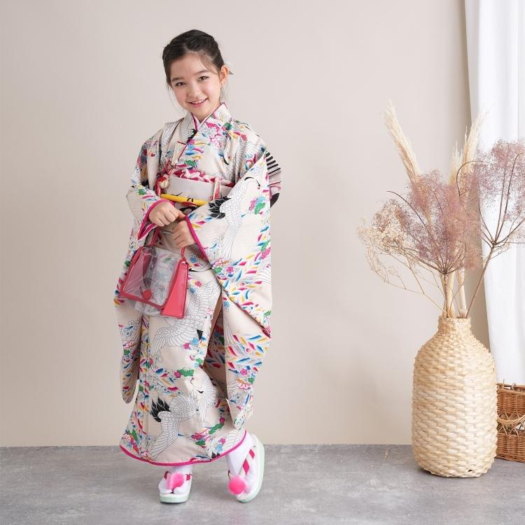 レンタル 七五三 7歳 セット モダンアンテナ 古典柄 レトロ 鶴 レンタル 七五三 7歳 セット モダンアンテナ 古典柄 レトロ 鶴