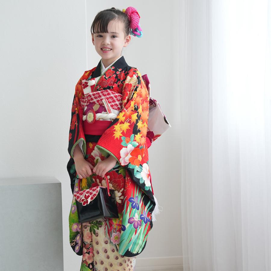 レンタル 七五三 着物 7歳 セット 九重×中村里砂 古典柄 レトロ