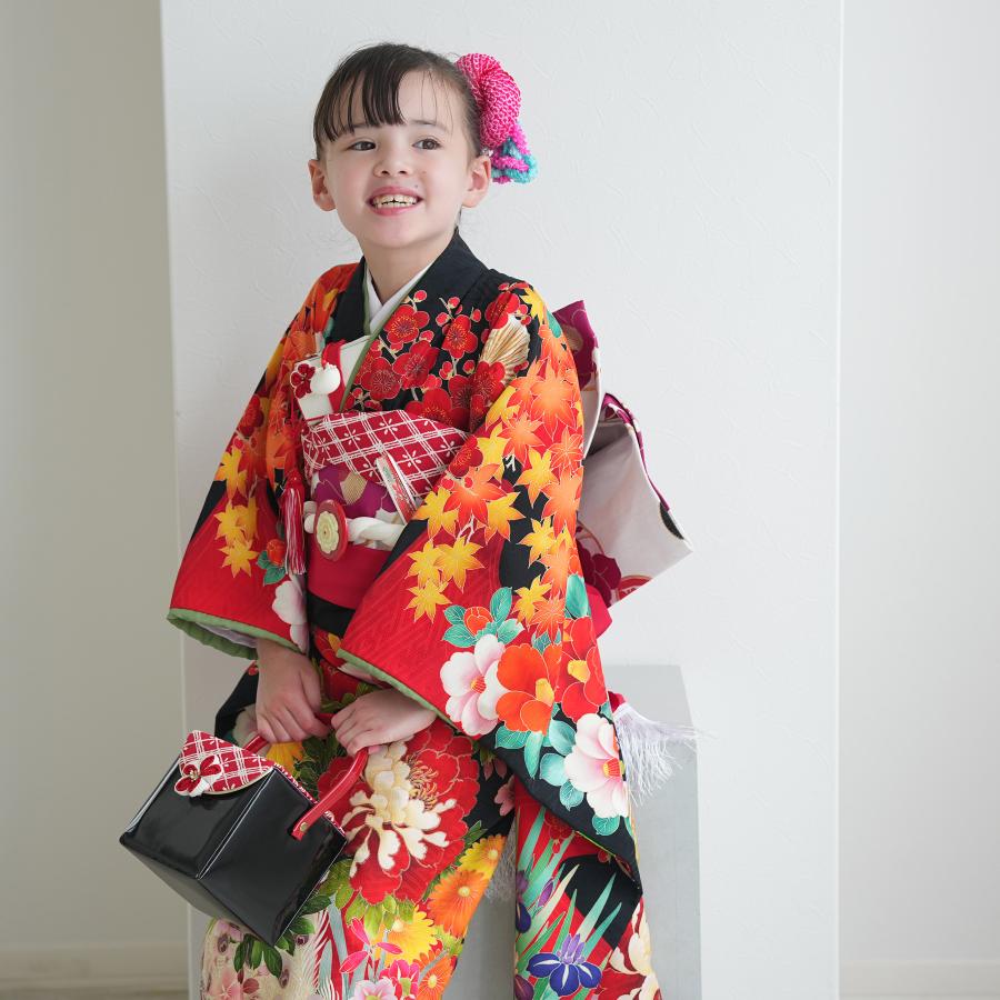 レンタル 七五三 着物 7歳 セット 九重×中村里砂 古典柄 レトロ