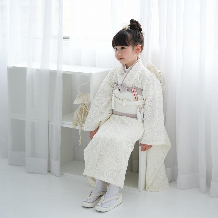 レンタル 七五三 着物 7歳 女の子 utatane レトロ レース 白系