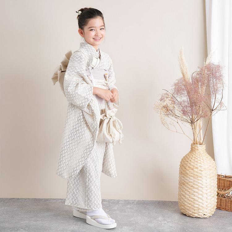 レンタル 七五三 着物 7歳 女の子 utatane レトロ レース ベージュ 