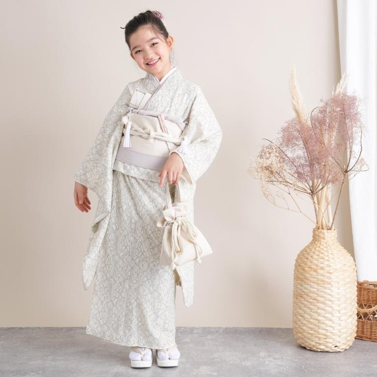 レンタル 七五三 着物 7歳 女の子 utatane レトロ レース ベージュ