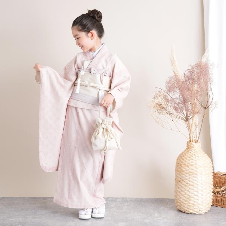 レンタル 七五三 着物 7歳 女の子 utatane レトロ レース ピンク系