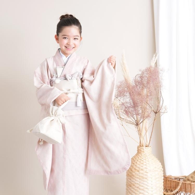 レンタル 七五三 着物 7歳 女の子 utatane レトロ レース ピンク系