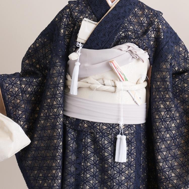 レンタル 七五三 着物 7歳 女の子 utatane レトロ レース 濃紺