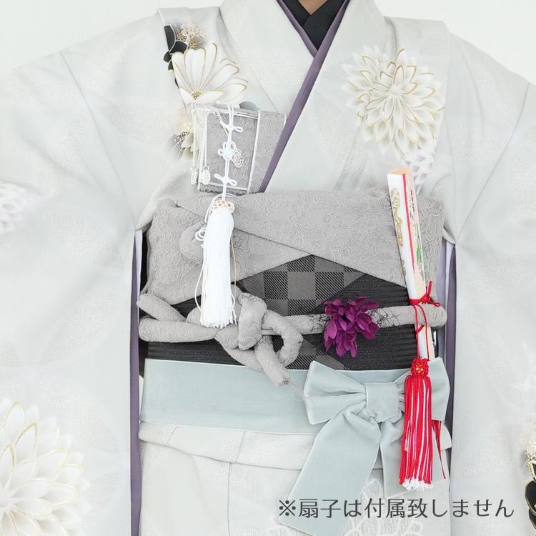 レンタル 七五三 着物 7歳 セット JAPAN STYLE レトロ 花柄 白系 七歳