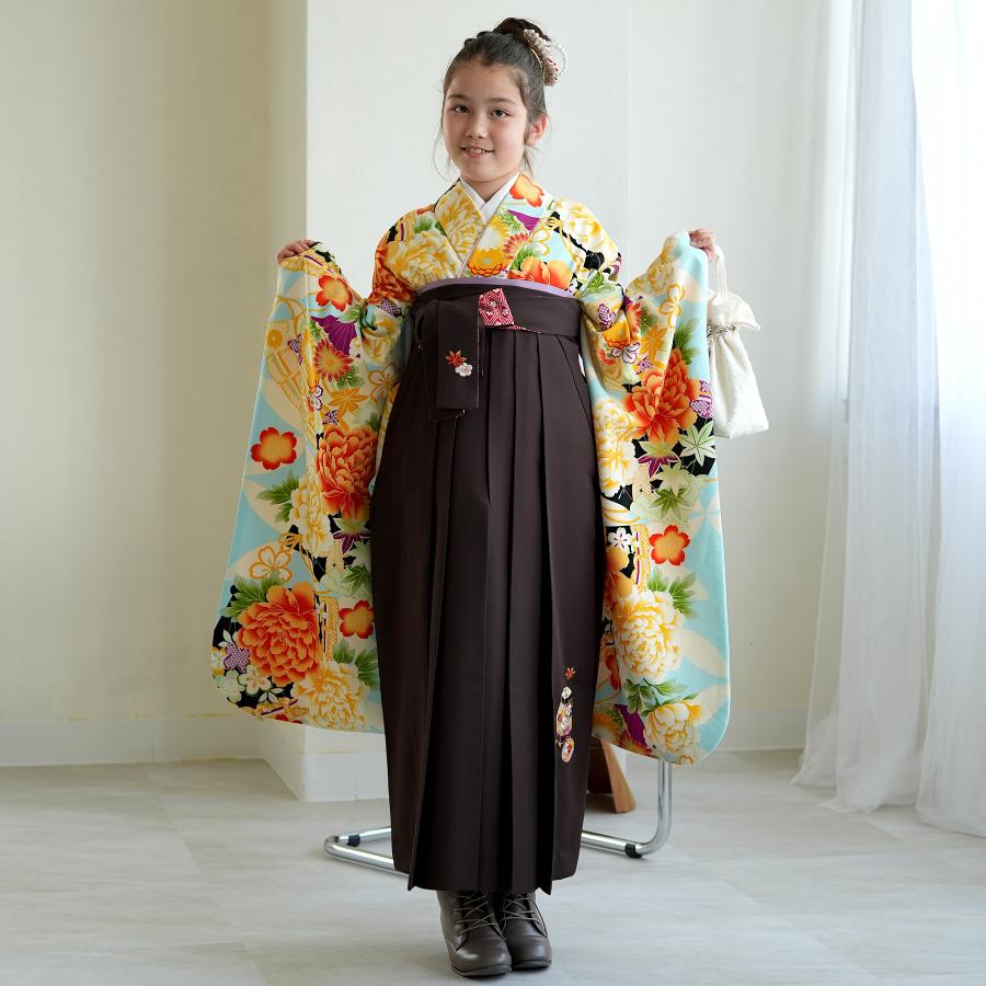みかん　キッズ袴 袴 レンタル 小学生 2尺袖着物 15点セット ちはやふる×JAPAN