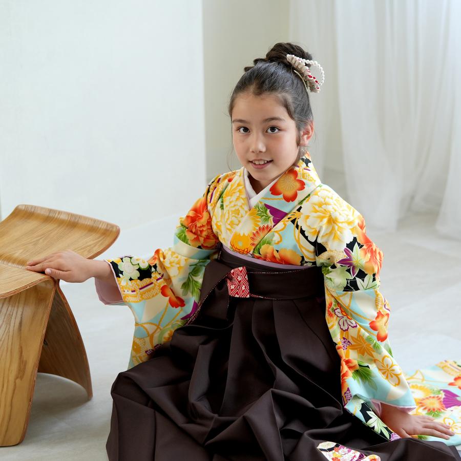 袴 レンタル 小学生 2尺袖着物 15点セット ちはやふる×JAPAN STYLE