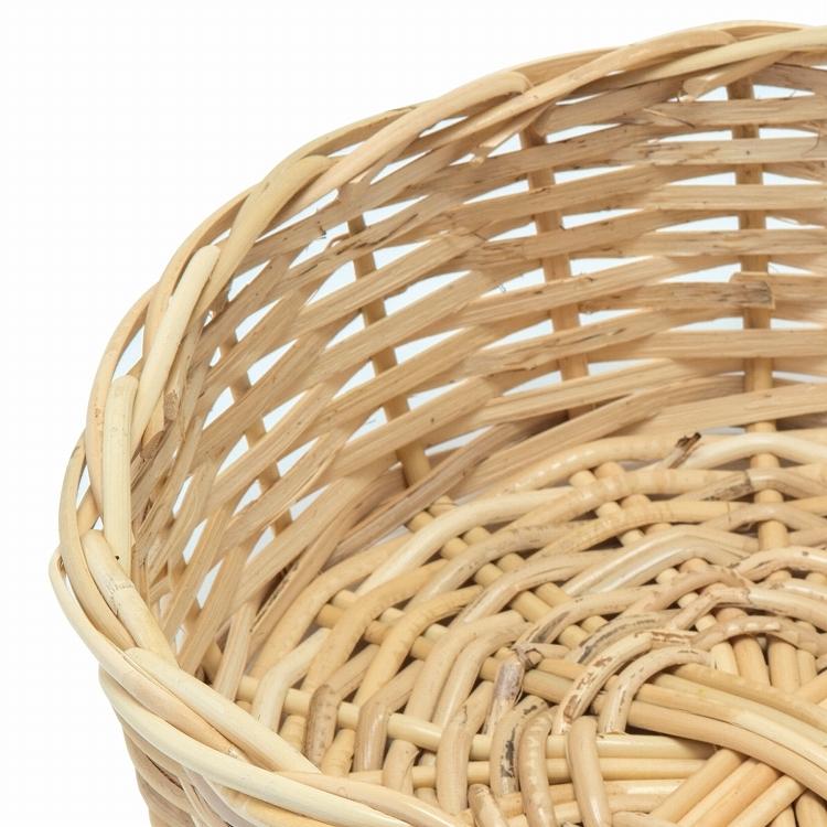 バスケット 収納 無地 編み ラタン カゴ かご 茶色 系 ブラウン 丸