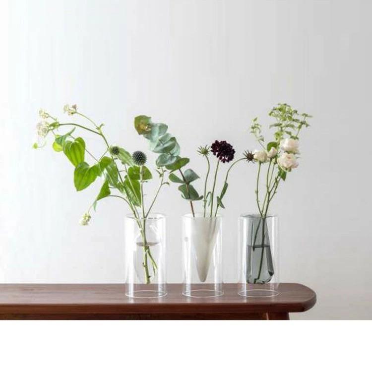 花瓶 おしゃれ フロートベース フラワーベース ガラス 一輪挿し ダブル