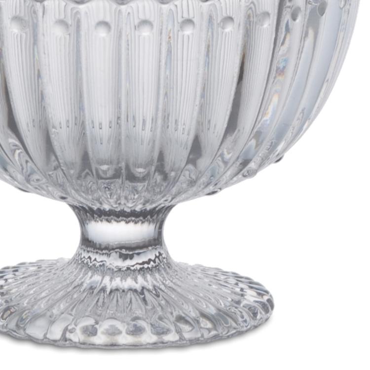 送料無料　ビンテージ　カットガラスサンデーカップ5客　気泡有 グラスカップ 4個セット クリアグラス 食器 カップ ガラス サンデー