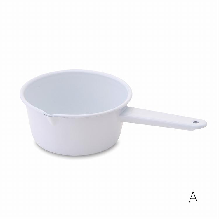 片手鍋 ホーロー ソースパン 17cm 1.2L IH対応 ミニ 鍋 なべ 白