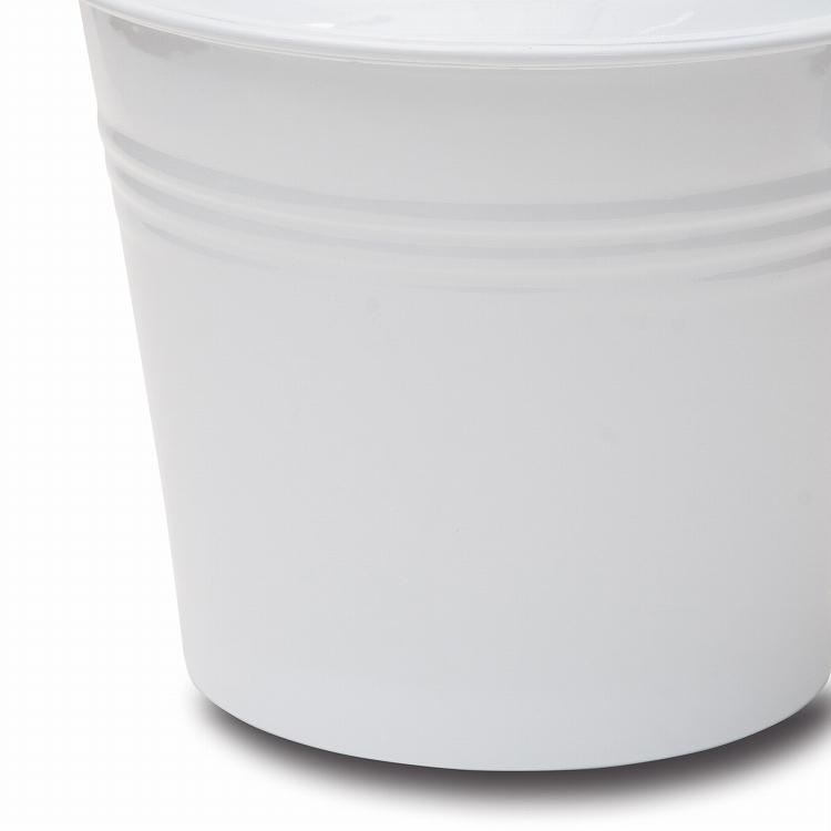 バケツ おしゃれ 蓋つき ホーロー 5.7L ワインク−ラー キッチン 白