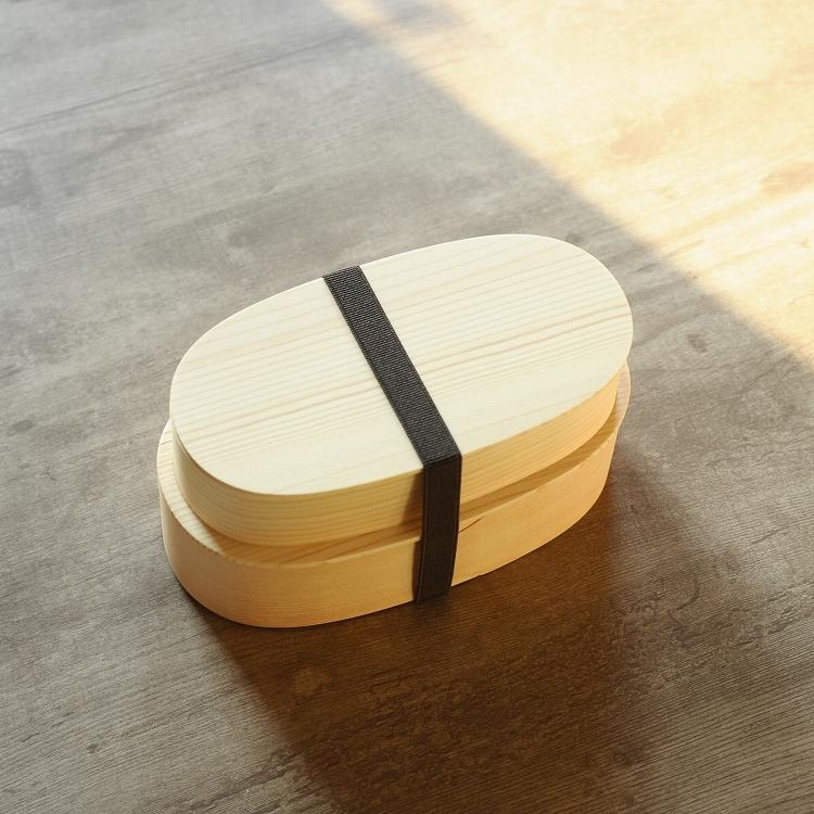 曲げわっぱ二段入子弁当箱 ナチュラル 弁当箱 天然素材 お弁当箱 ランチボックス 大人 和食器 まげわっぱ 注文確認後約2週間で発送