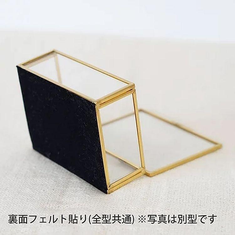 フレームガラス＆ミラーボックス 六角形 L 宝石箱 ジュエリーボックス