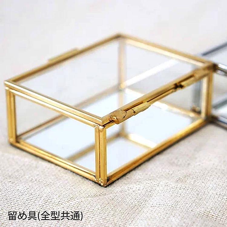 フレームガラス＆ミラーボックス 六角形 L 宝石箱 ジュエリーボックス