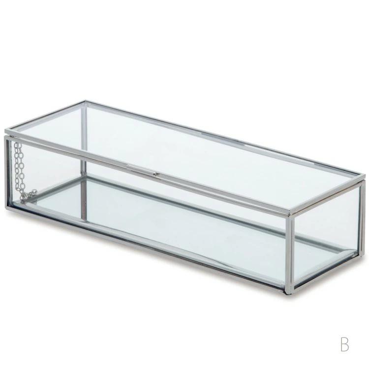 フレームガラス＆ミラーボックス 四角 L ジュエリーボックス