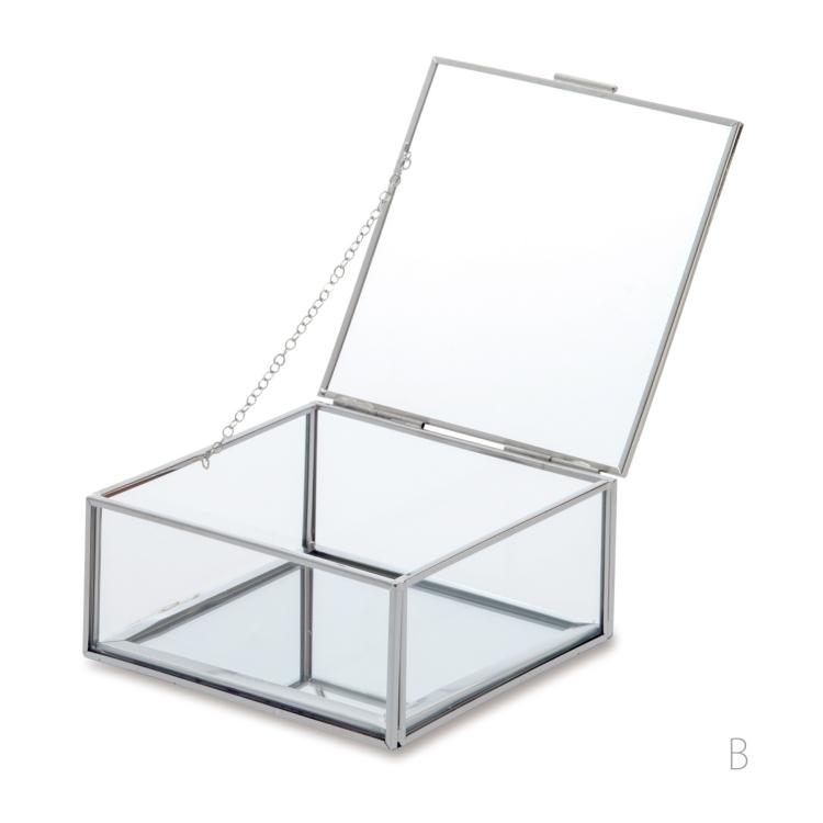 フレームガラス ミラーボックス 四角 M ジュエリーボックス