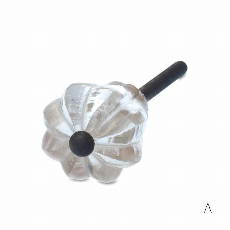 雑貨 ガラス ノブ 取っ手 つまみ 持ち手 引き出し 2個セットまる 丸 花