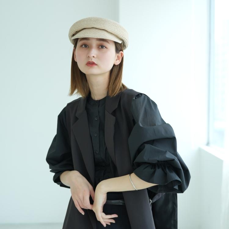 帽子 レディース 7cmつば キャスケット 洗える ポリエステルペーパー
