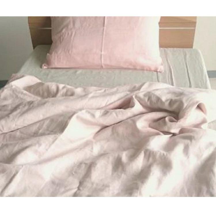 掛け布団カバー ダブル 布団カバー ピンク 麻100％ リネン 190cm×210cm