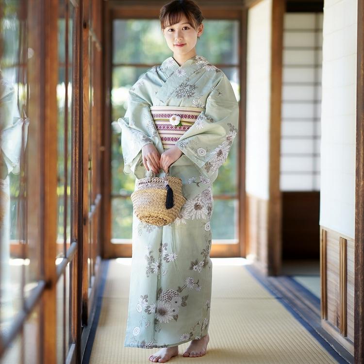 浴衣 単品 Utatane 古典柄 レトロ アンティーク系 浴衣 単品 菊 グリーン系 浴衣のみの商品です 帯 下駄は付属しません フリーサイズ 適応身長約155 165cm 浴衣通販 Utatane 通販 Yahoo ショッピング