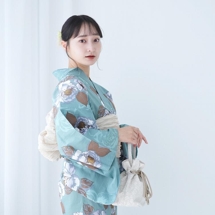 浴衣3点セット 浴衣 帯 下駄 フリーサイズ ニコアンティーク 華やか 可愛い 系 浴衣 セット 椿 ミント 系 浴衣通販 Utatane 通販 Yahoo ショッピング