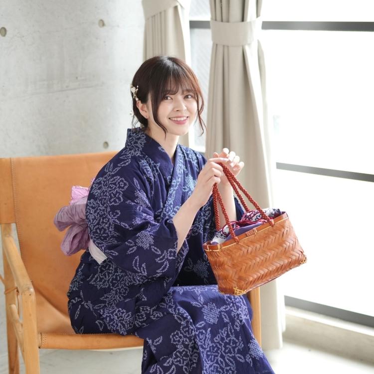 浴衣3点セット(浴衣/帯/下駄) utatane 有松絞り 古典柄 レトロ 浴衣3点セット(浴衣/帯/下駄) utatane 有松絞り 古典柄 レトロ