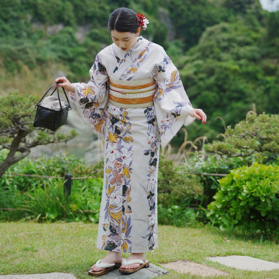 utatane 浴衣 レディース セット 高級変わり織 浴衣3点セット からしの